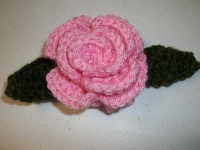 crochet rose flower clip