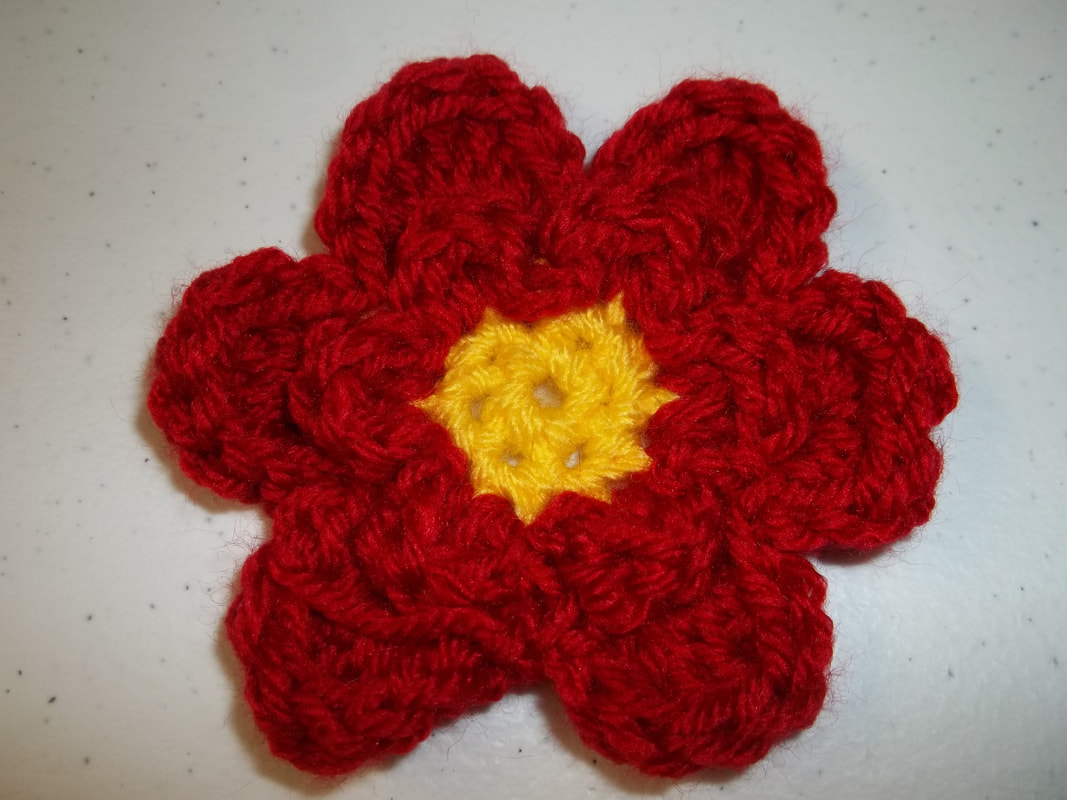 Layered crochet flower clip