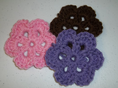 crochet basic flower clip