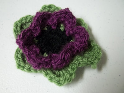 mixed berry and black crochet lily flower clip