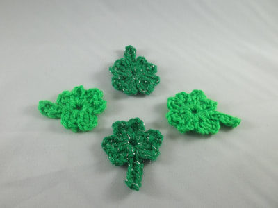 St. Patricks Day Shamrock crocheted hair clips