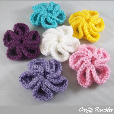 3D flower clip, clip, hair clip, accessory, crochet