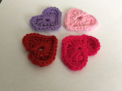 crochet heart clip for Valentine's Day