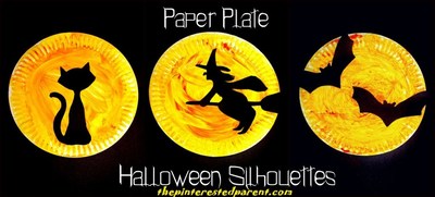 Paper Plate Halloween Silhouettes, Halloween Shadows, Craft, DIY