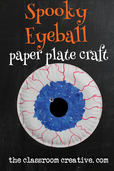 Eyeball paper plate craft, DIY, kid's crafts, Halloween